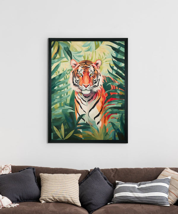 Sowpeace Harmony: Find Your Handcrafted Abstract Tiger – Premium Indian-Inspired Canvas Art for Stylish Home Interiors — image 2