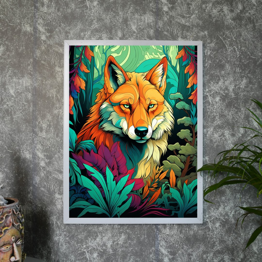 Sowpeace Harmony: Find Your Abstract Wolf -Wall painting-Chitran by sowpeace-Sowpeace Harmony: Find Your Abstract Wolf-CH-WRT-W2-Sowpeace