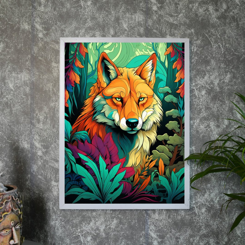Sowpeace Harmony: Find Your Handcrafted Abstract Wolf – Premium Indian-Inspired Canvas Art for Contemporary Home Decoration – view 1
