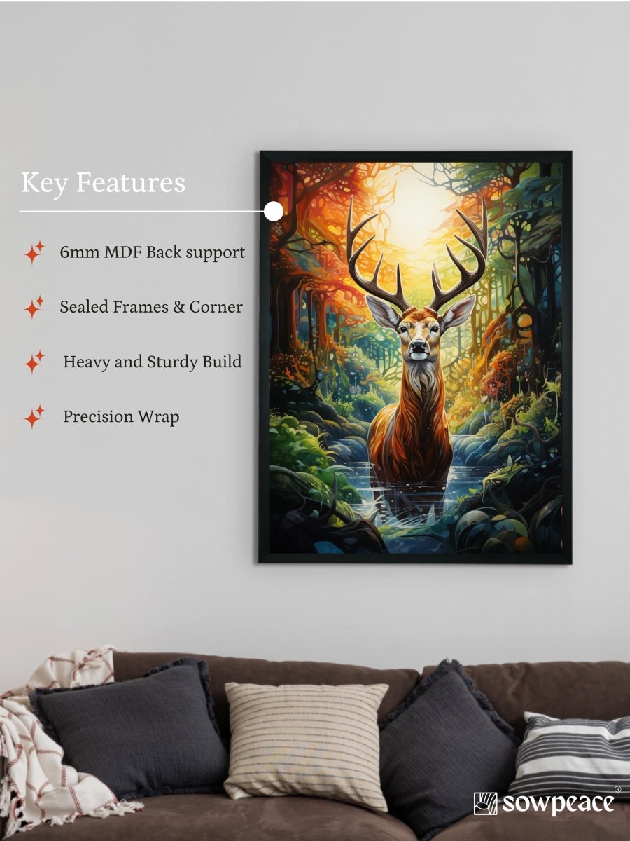 Sowpeace Harmony: Find Your Handcrafted Abstract 12 Singha – Premium Indian-Inspired Canvas Art for Elegant Home Decoration