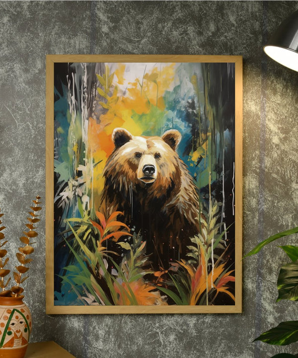 Sowpeace Harmony: Find Your Handcrafted Abstract Bear – Premium Indian-Inspired Canvas Art for Elegant Home Decor — image 4