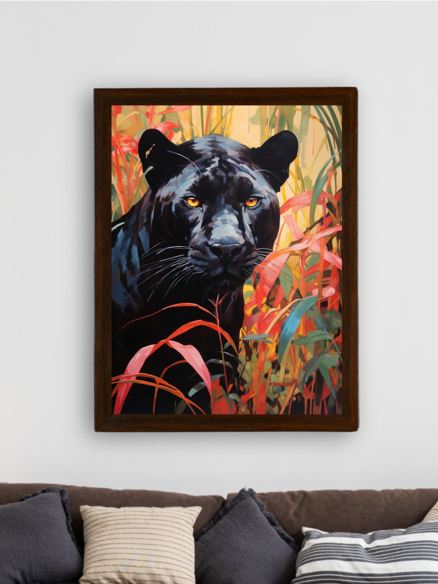 Sowpeace Harmony: Find Your Handcrafted Abstract Black Panther – Premium Indian-Inspired Canvas Art for Stylish and Elegant Interiors