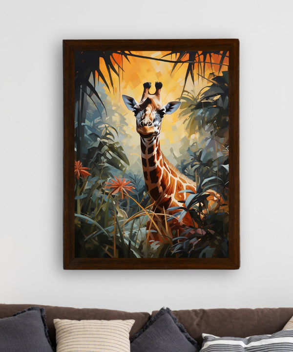 Sowpeace Harmony: Find Your Handcrafted Abstract Giraffe – Premium Indian-Inspired Canvas Art for Modern Home Decor — image 3
