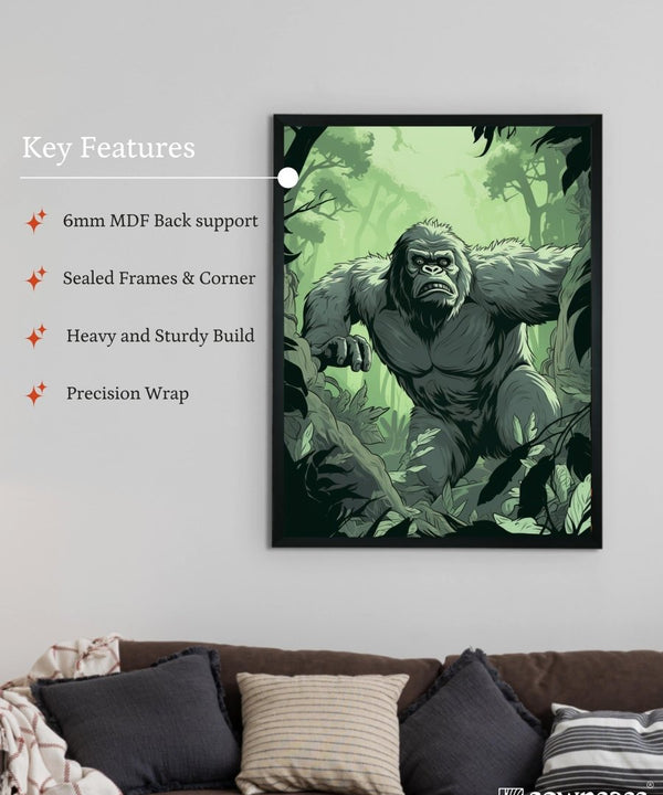 Sowpeace Harmony: Find Your Handcrafted Abstract Gorilla – Premium Indian-Inspired Canvas Art for Modern and Stylish Interiors — image 6