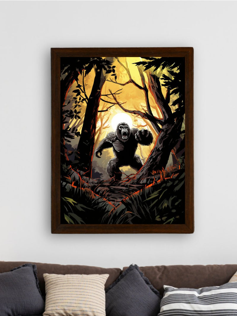 Sowpeace Harmony: Find Your Handcrafted Abstract Gorilla – Premium Indian-Inspired Canvas Art for Modern and Stylish Interiors – view 3