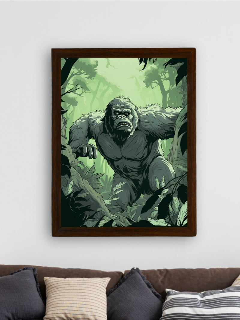 Sowpeace Harmony: Find Your Handcrafted Abstract Gorilla – Premium Indian-Inspired Canvas Art for Modern and Stylish Interiors – view 3