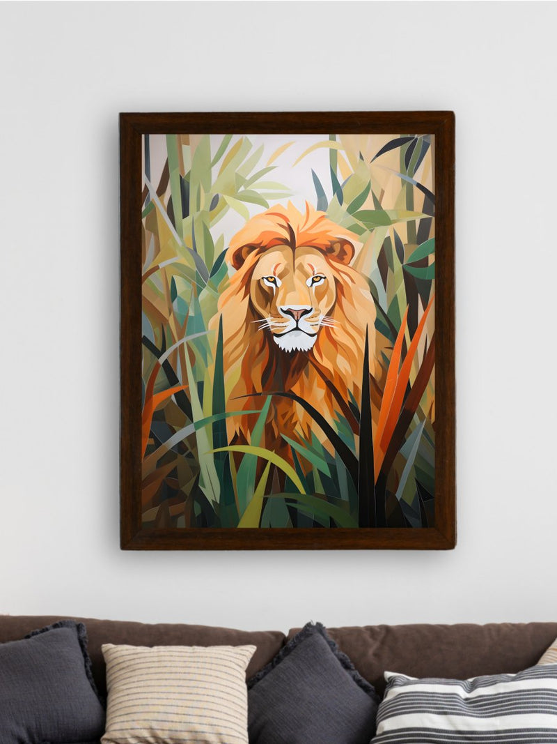 Sowpeace Harmony: Find Your Handcrafted Abstract Lion – Premium Indian-Inspired Canvas Art for Modern Home Decoration – view 3