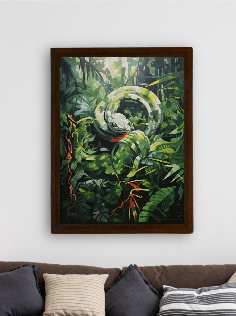 Sowpeace Harmony: Find Your Handcrafted Abstract Snake – Premium Indian-Inspired Canvas Art for Contemporary Home Decoration – view 3
