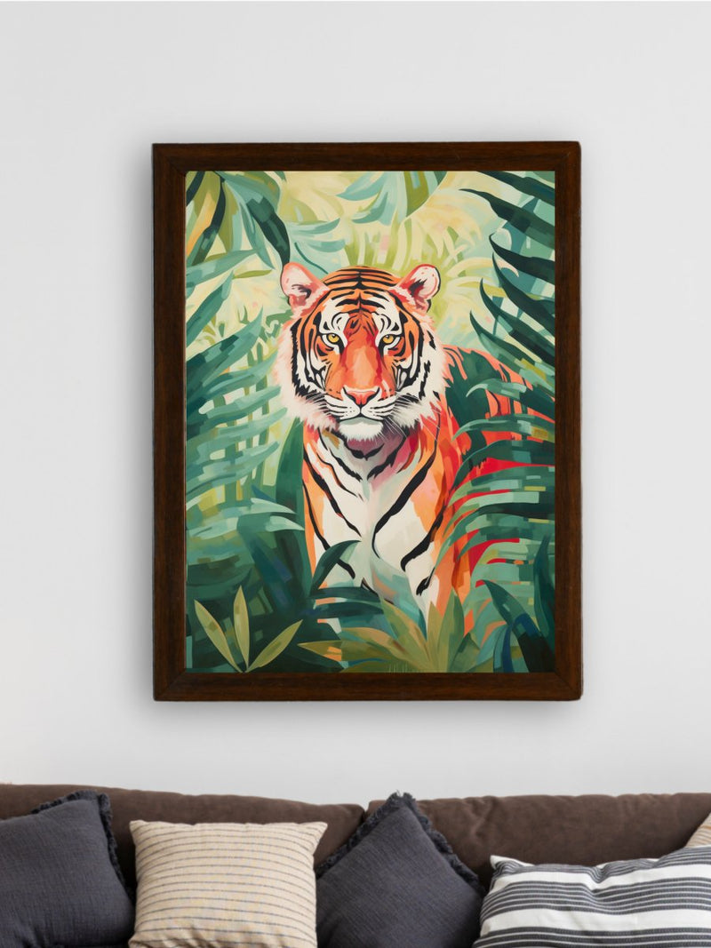 Sowpeace Harmony: Find Your Handcrafted Abstract Tiger – Premium Indian-Inspired Canvas Art for Stylish Home Interiors – view 3