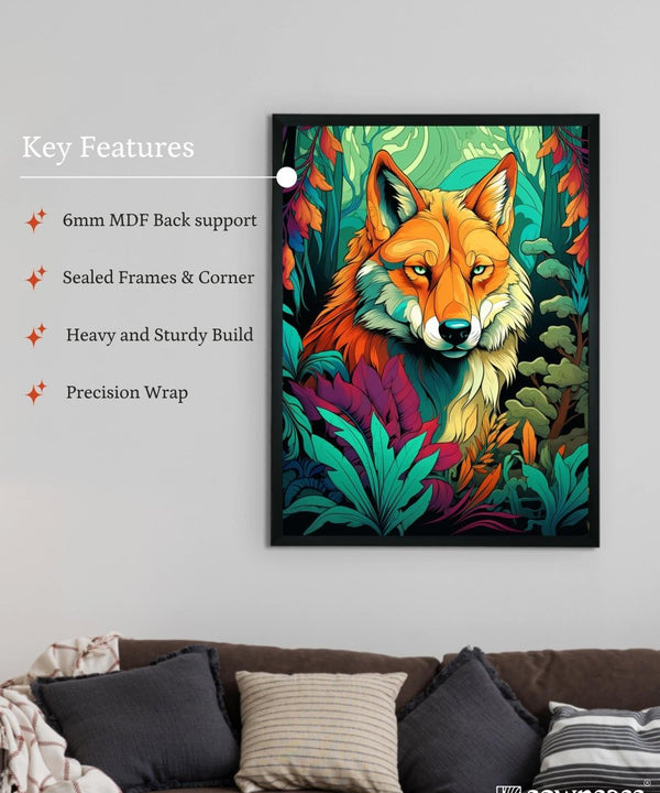 Sowpeace Harmony: Find Your Handcrafted Abstract Wolf – Premium Indian-Inspired Canvas Art for Contemporary Home Decoration — image 6