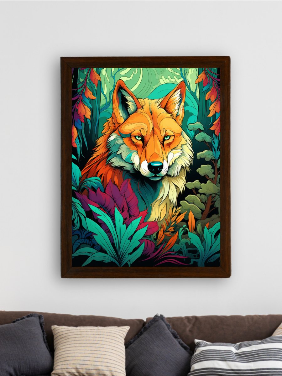 Sowpeace Harmony: Find Your Handcrafted Abstract Wolf – Premium Indian-Inspired Canvas Art for Contemporary Home Decoration