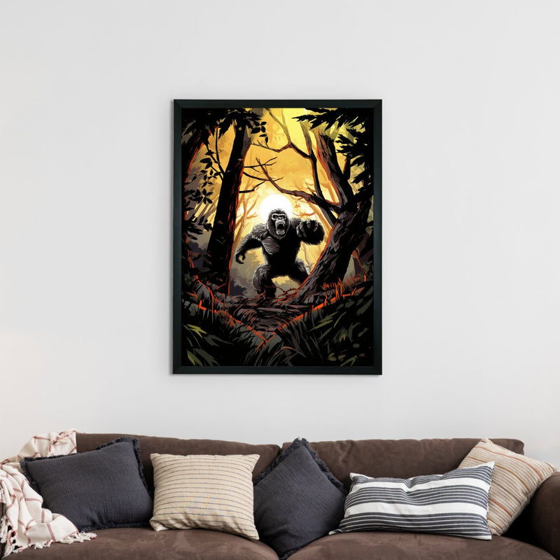 Sowpeace Harmony: Find Your Handcrafted Abstract Gorilla – Premium Indian-Inspired Canvas Art for Modern and Stylish Interiors – view 2