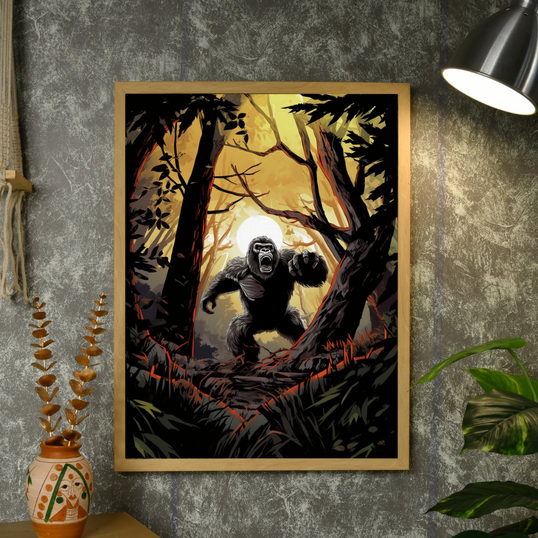 Sowpeace Harmony: Find Your Handcrafted Abstract Gorilla – Premium Indian-Inspired Canvas Art for Modern and Stylish Interiors