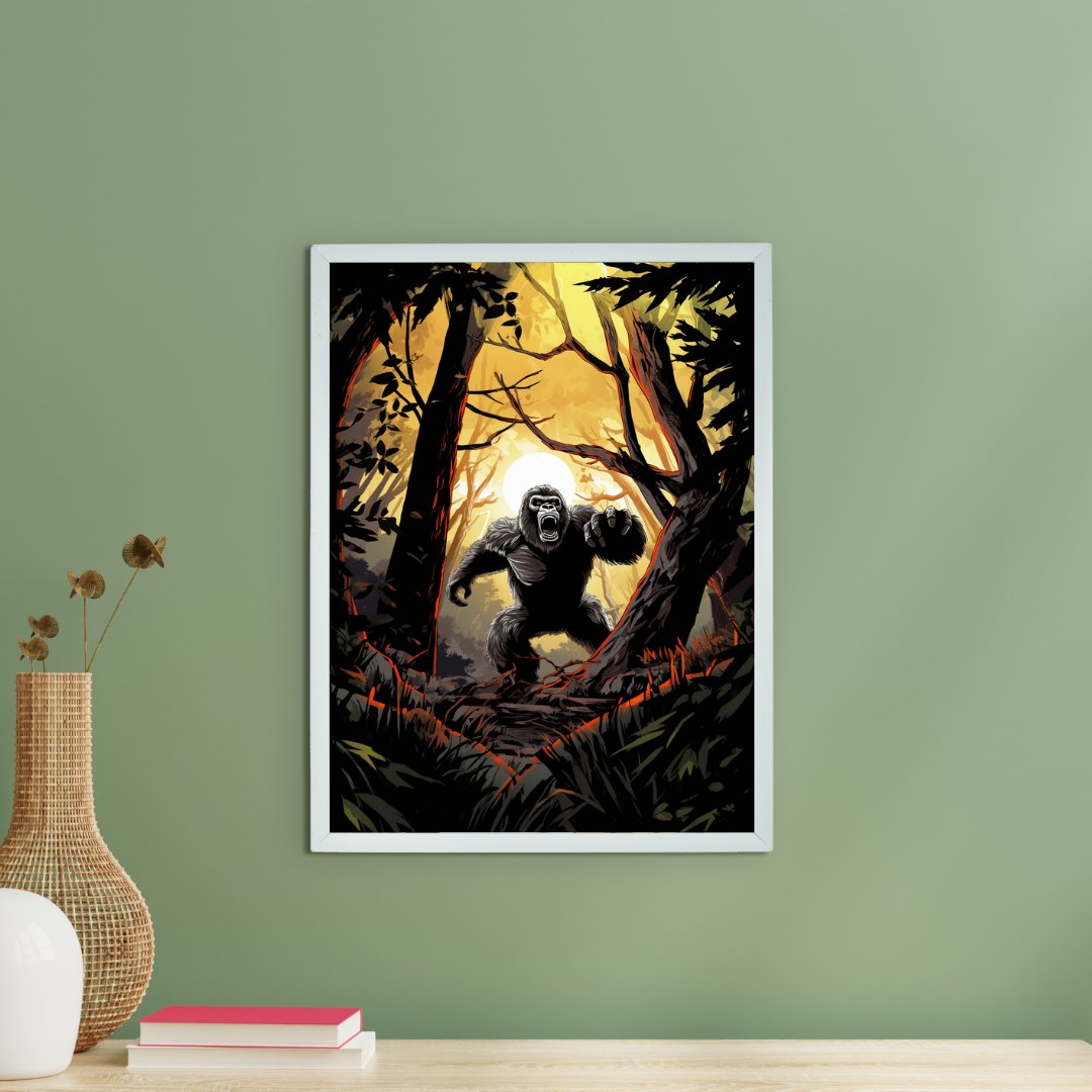 Sowpeace Harmony: Find Your Handcrafted Abstract Gorilla – Premium Indian-Inspired Canvas Art for Modern and Stylish Interiors