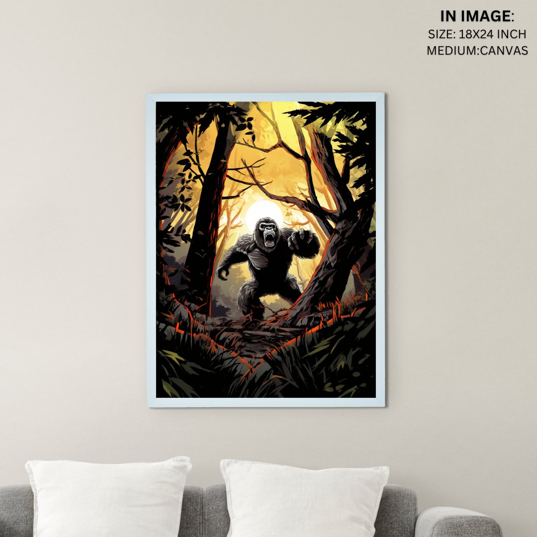 Sowpeace Harmony: Find Your Handcrafted Abstract Gorilla – Premium Indian-Inspired Canvas Art for Modern and Stylish Interiors