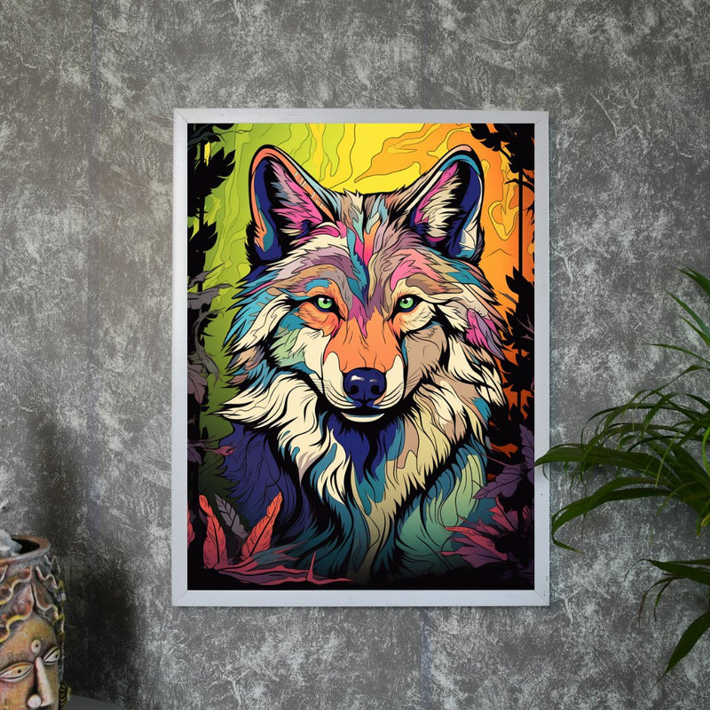 Sowpeace Harmony: Find Your Handcrafted Abstract Wolf – Premium Indian-Inspired Canvas Art for Contemporary Home Decoration – view 1