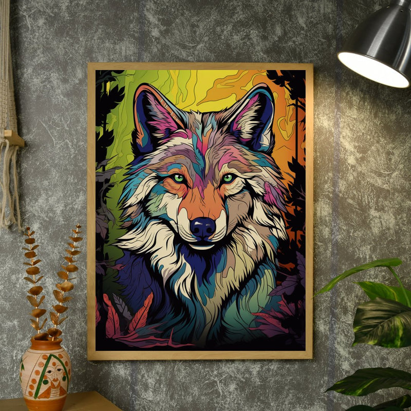 Sowpeace Harmony: Find Your Handcrafted Abstract Wolf – Premium Indian-Inspired Canvas Art for Contemporary Home Decoration – view 4