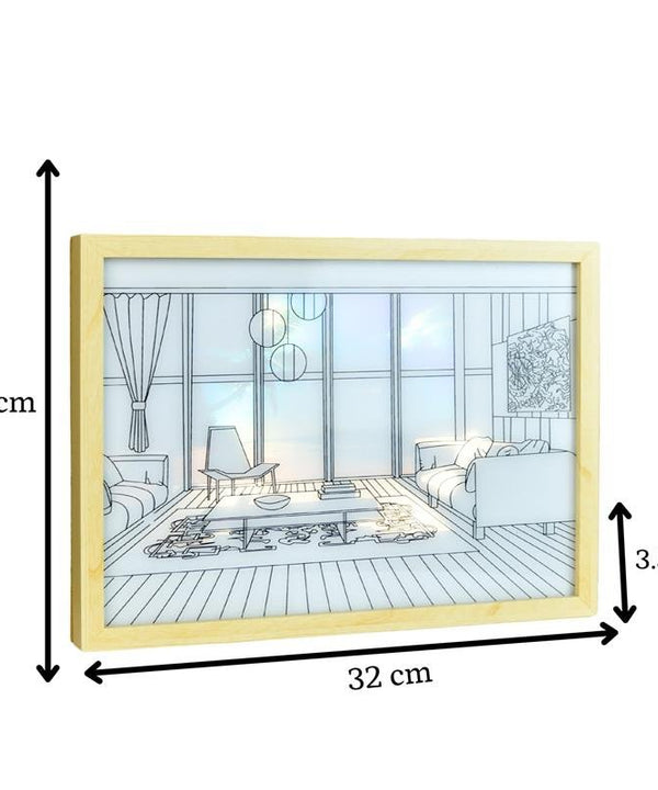 Sowpeace Illuminated Hall Room Frame – LED Landscape Photo Frame with Sofas, Carpet & Balcony for Chic Home Decor — image 6