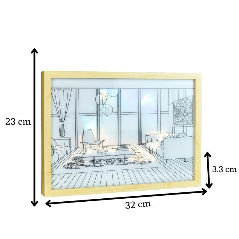 Sowpeace Illuminated Hall Room Frame – LED Landscape Photo Frame with Sofas, Carpet & Balcony for Chic Home Decor – view 6