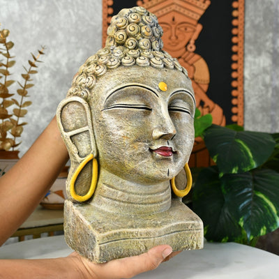 Sowpeace Large Terracotta Buddha Head: Artisan Tabletop Decor