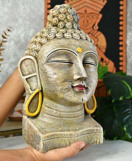 Sowpeace Large Terracotta Buddha Head: Artisan Tabletop Decor