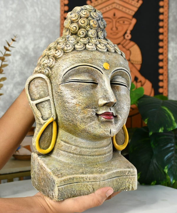 Sowpeace Large Terracotta Buddha Head: Artisan Tabletop Decor — image 2