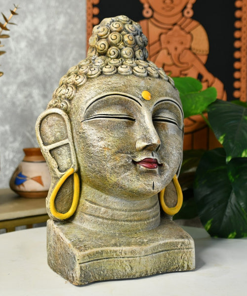 Sowpeace Large Terracotta Buddha Head: Artisan Tabletop Decor