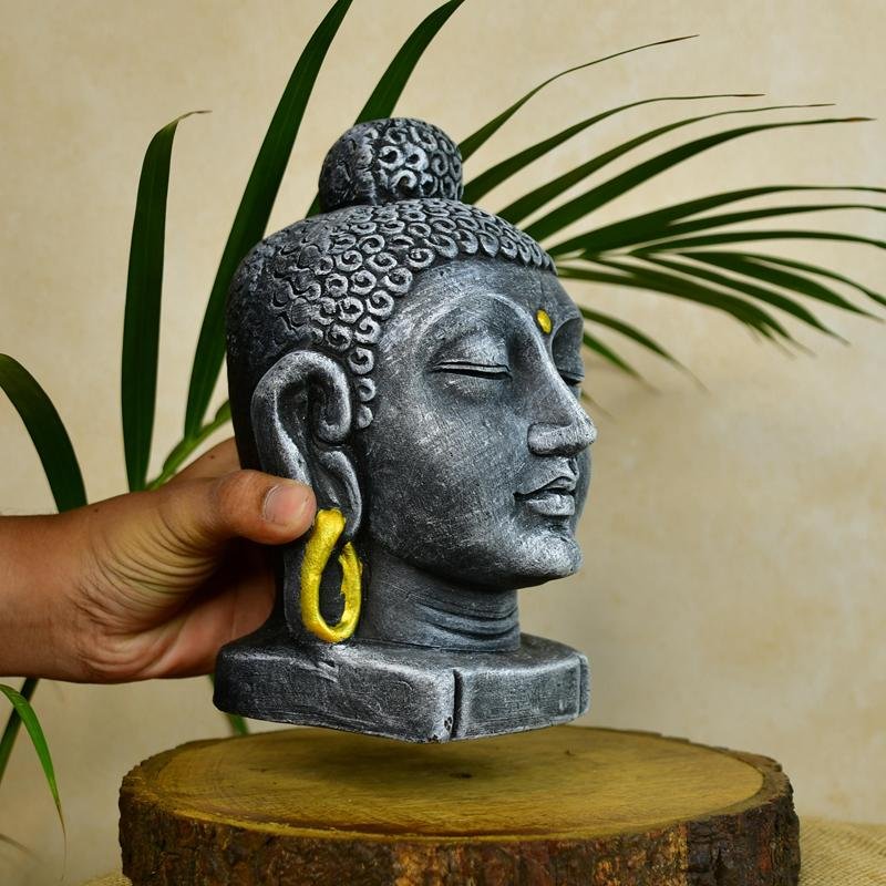 Sowpeace Large Terracotta Buddha Head: Artisan Tabletop Decor