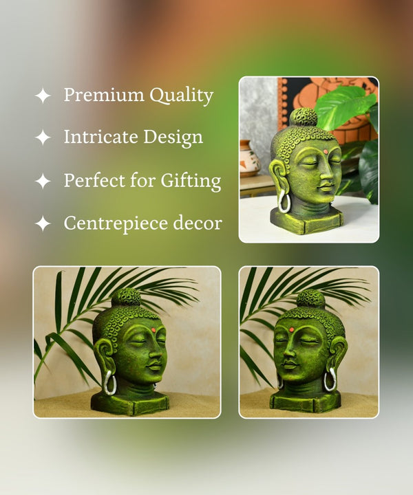 Sowpeace Large Terracotta Buddha Head: Artisan Tabletop Decor — image 3