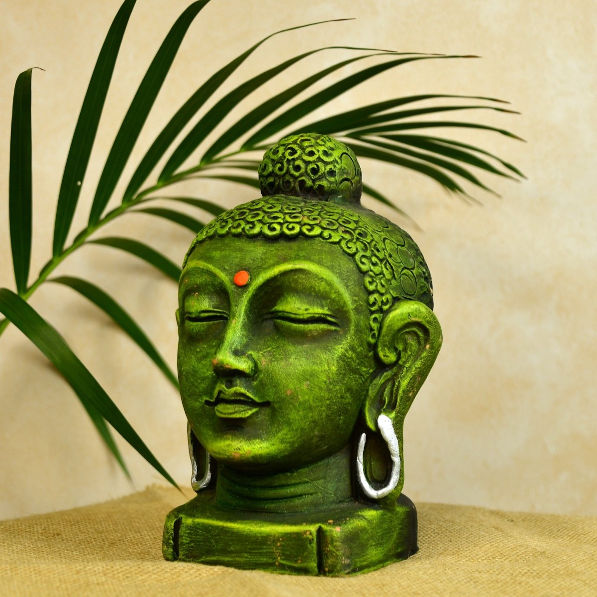 Sowpeace Large Terracotta Buddha Head: Artisan Tabletop Decor - terracotta tabletop - Sowpeace - Buddha - God Idols