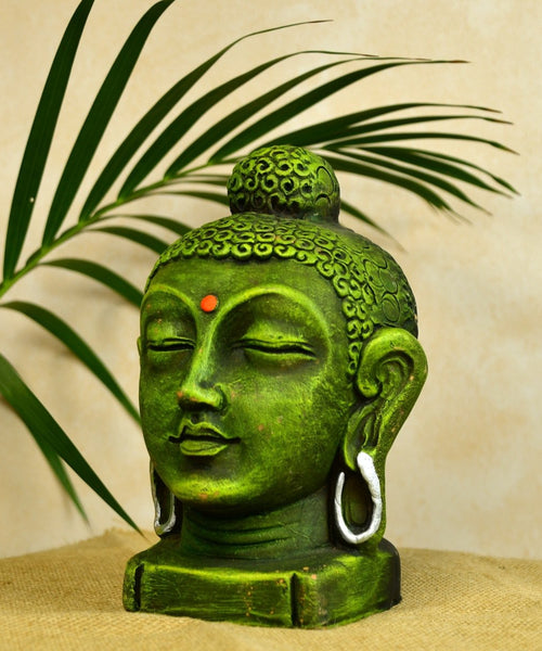 Sowpeace Large Terracotta Buddha Head: Artisan Tabletop Decor