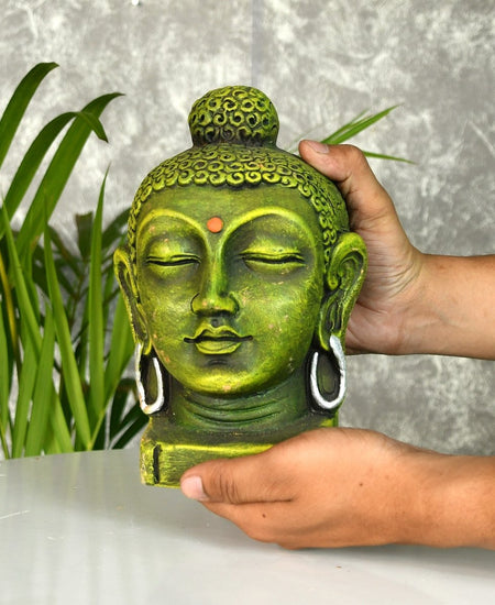 Sowpeace Large Terracotta Buddha Head: Artisan Tabletop Decor