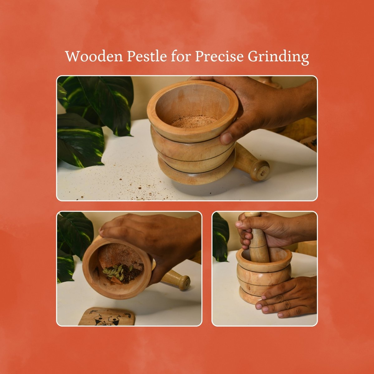 Sowpeace Large Wooden Stone Pestle: Artisan Home Accent - Tabletop - Sowpeace - New Arrivals - Wooden