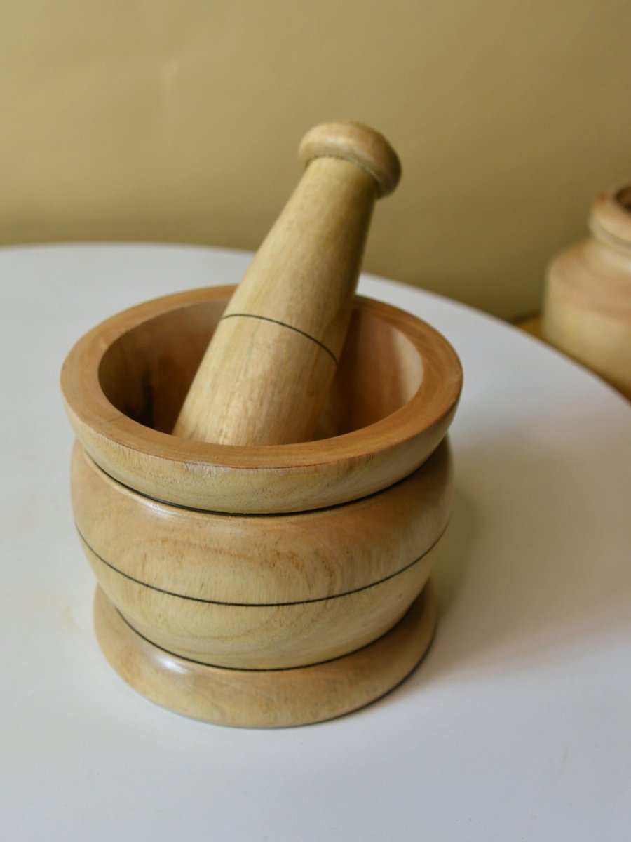 Sowpeace Large Wooden Stone Pestle: Artisan Home Accent