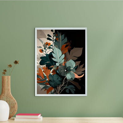 Sowpeace's Handcrafted Botanical Abstract Wall Art – Sea Green & Earth Black, Premium Indian-Inspired Decor