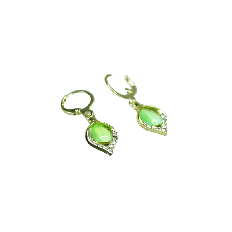 Sowpeace Lime Crystal Gold & Lime Stainless Steel Earrings | Elegant One‑Size Lightweight Jewelry for Women & Daily Wear – view 5