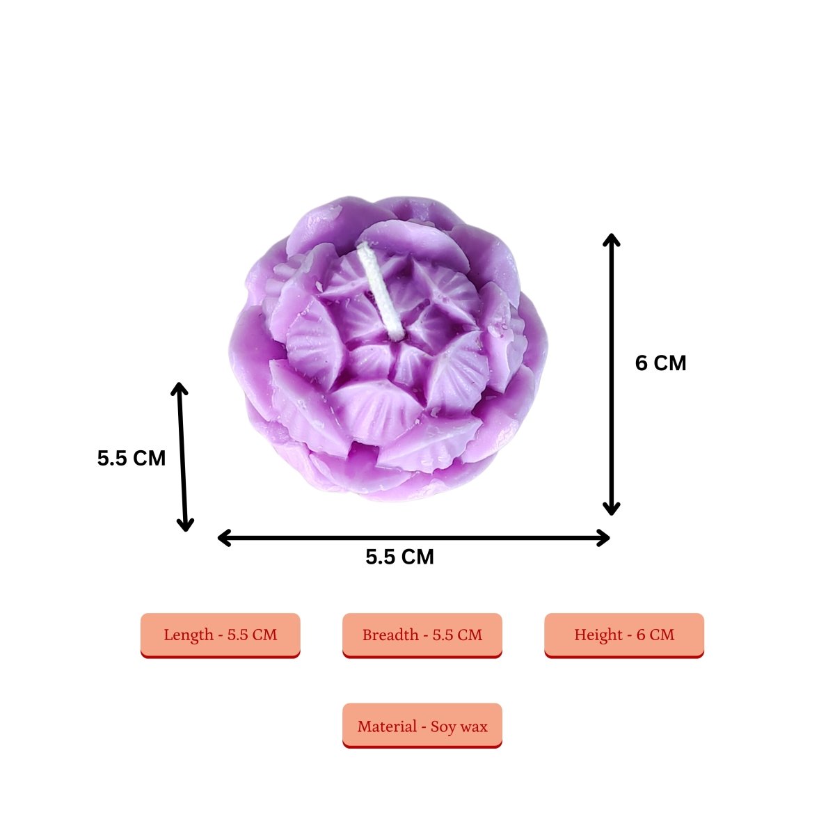 Sowpeace Lotus Petals Soywax Candle Set of 2 – Hand-Poured, Purple, Vegan & Unscented Décor