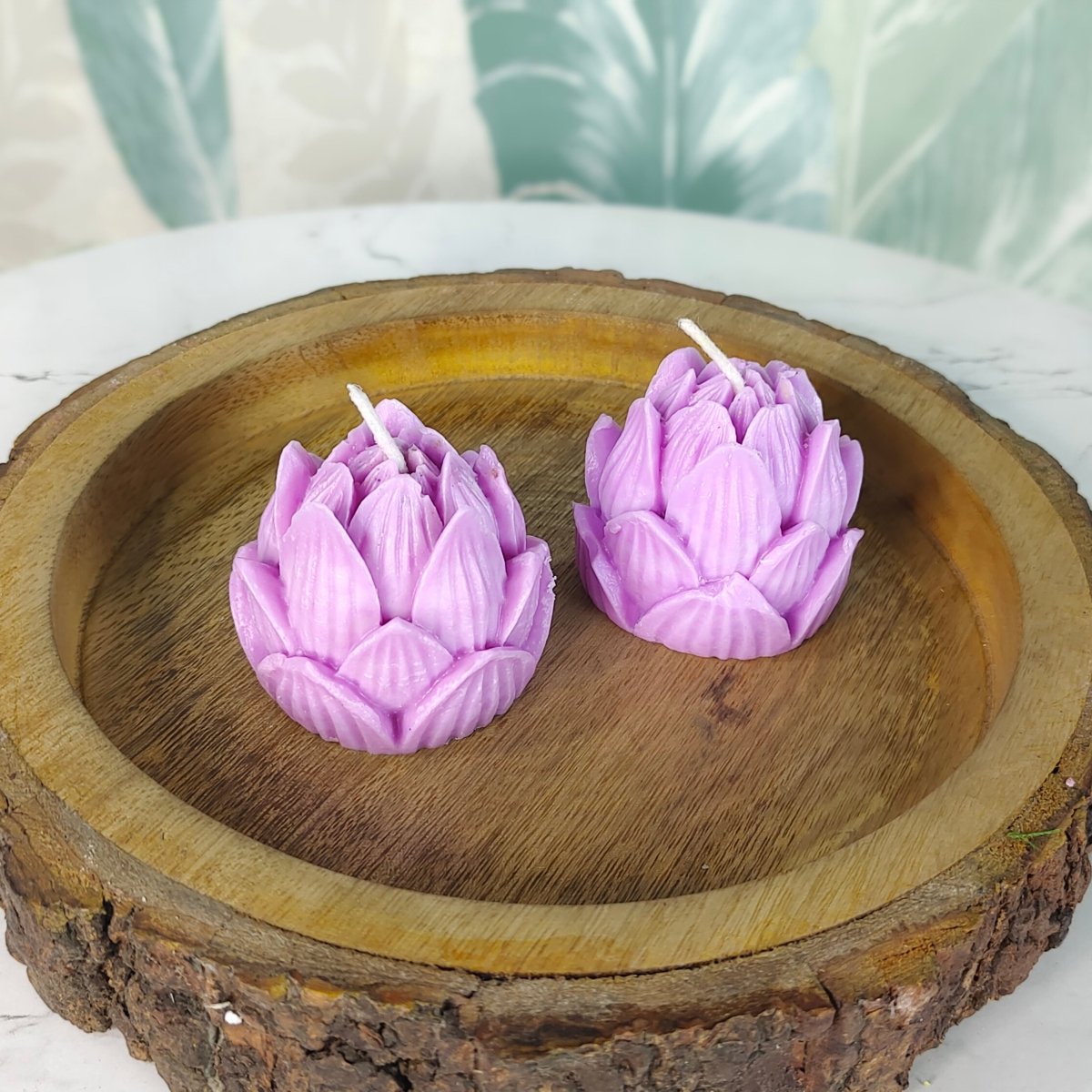 Sowpeace Lotus Petals Soywax Candle Set of 2 – Hand - Poured, Purple, Vegan & Unscented Décor - Sowpeace - 