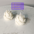 Sowpeace Lotus Petals Soywax Candle Set of 2 – Hand - Poured, White, Vegan & Unscented Décor - Sowpeace - 