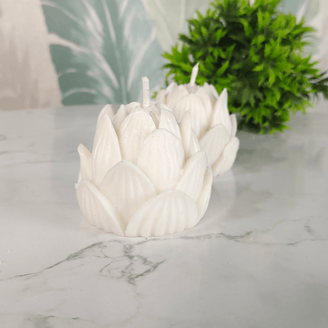 Sowpeace Lotus Petals Soywax Candle Set of 2 – Hand - Poured, White, Vegan & Unscented Décor - Sowpeace - 