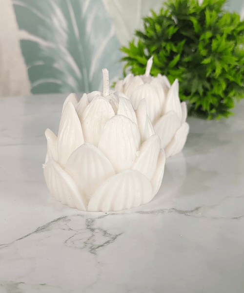 Sowpeace Lotus Petals Soywax Candle Set of 2 – Hand-Poured, White, Vegan & Unscented Décor
