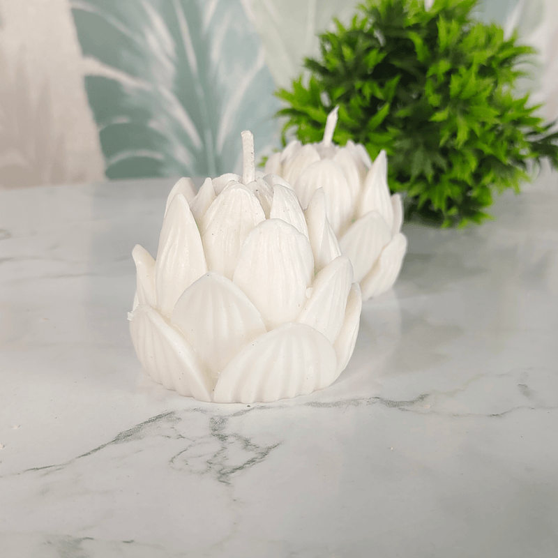 Sowpeace Lotus Petals Soywax Candle Set of 2 – Hand-Poured, White, Vegan & Unscented Décor – view 1