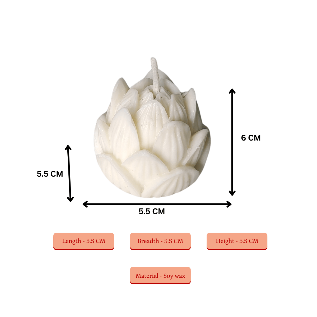 Sowpeace Lotus Petals Soywax Candle Set of 2 – Hand - Poured, White, Vegan & Unscented Décor - Sowpeace - 