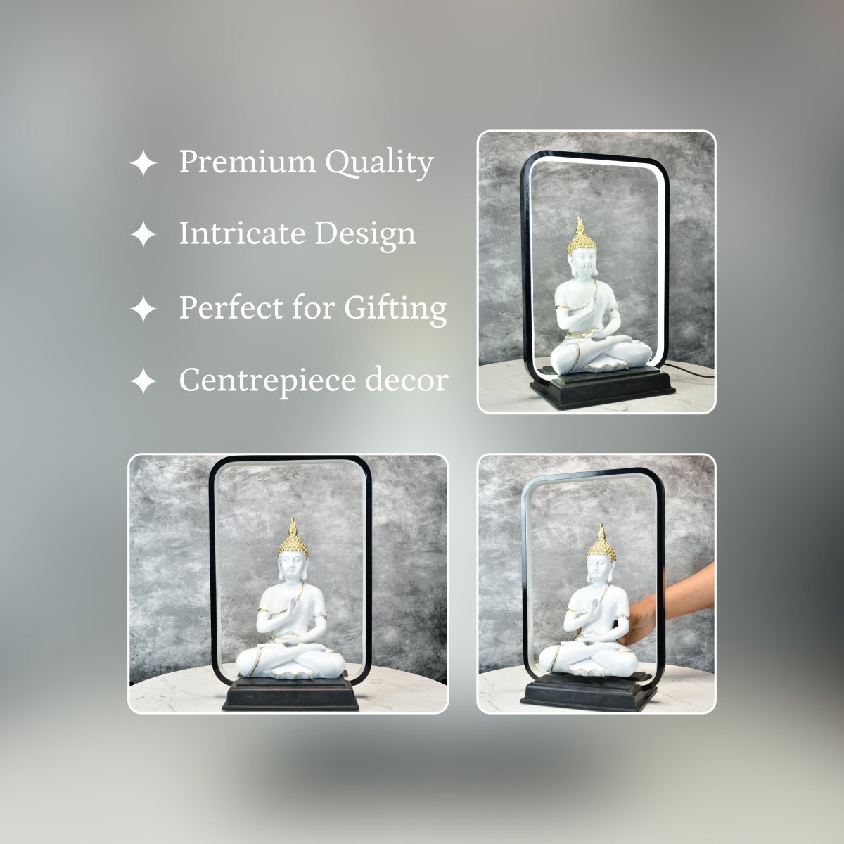 Sowpeace Luminous Buddha Tranquility Idol | Radiant Resin Statue for Peaceful Home Décor & Gifting - Sowpeace - 