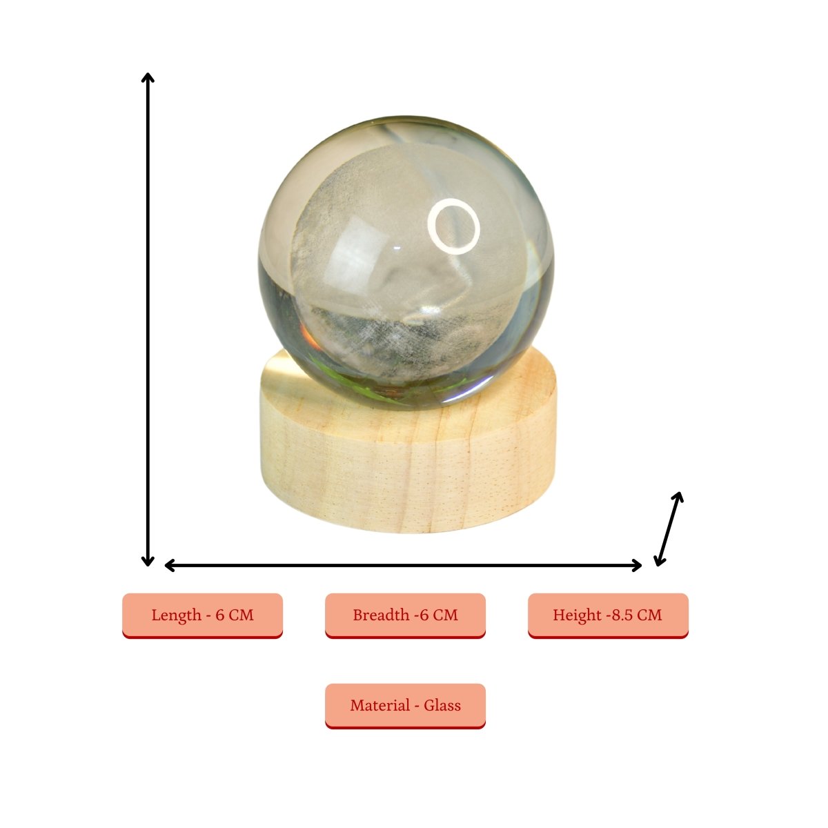 Sowpeace Luna Sphere Crystal Ball Lamp | Enchanting Moon Glow Night Light for Home Décor & Gifting. - Sowpeace - 