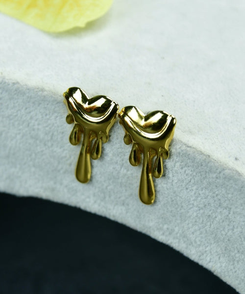 Sowpeace Melting Hearts Gold Stainless Steel Earrings | Elegant One‑Size Lightweight Jewelry for Women & Daily Wear