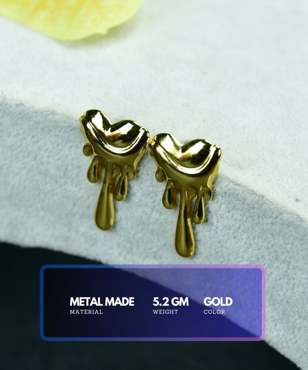 Sowpeace Melting Hearts Gold Stainless Steel Earrings | Elegant One‑Size Lightweight Jewelry for Women & Daily Wear — image 3