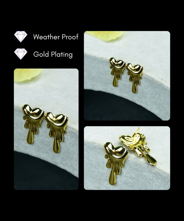 Sowpeace Melting Hearts Gold Stainless Steel Earrings | Elegant One‑Size Lightweight Jewelry for Women & Daily Wear — image 4