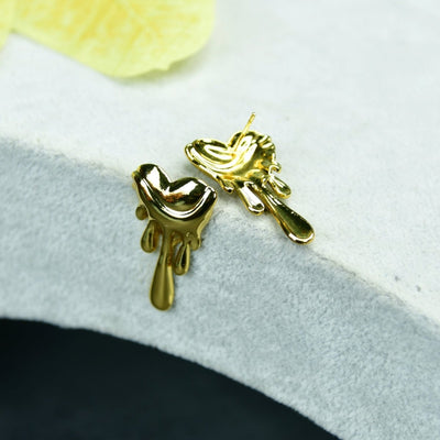 Sowpeace Melting Hearts Gold Stainless Steel Earrings | Elegant One‑Size Lightweight Jewelry for Women & Daily Wear