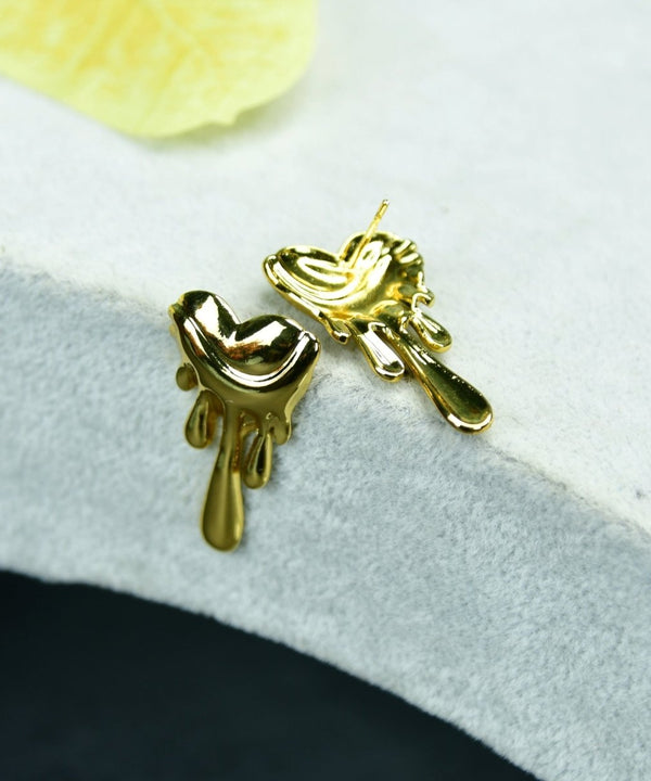 Sowpeace Melting Hearts Gold Stainless Steel Earrings | Elegant One‑Size Lightweight Jewelry for Women & Daily Wear — image 2